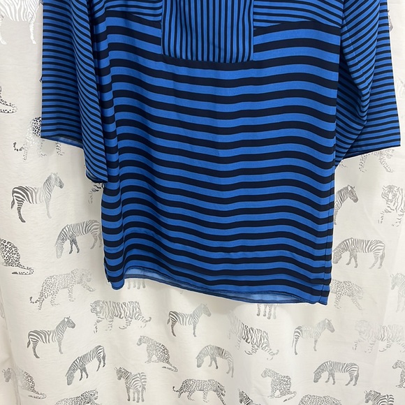 BCBGMAXAZRIA size XXS dress blue and black striped - Picture 3 of 5